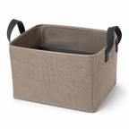 Panier de rangement pliable en textile structuré - poignées contrastées