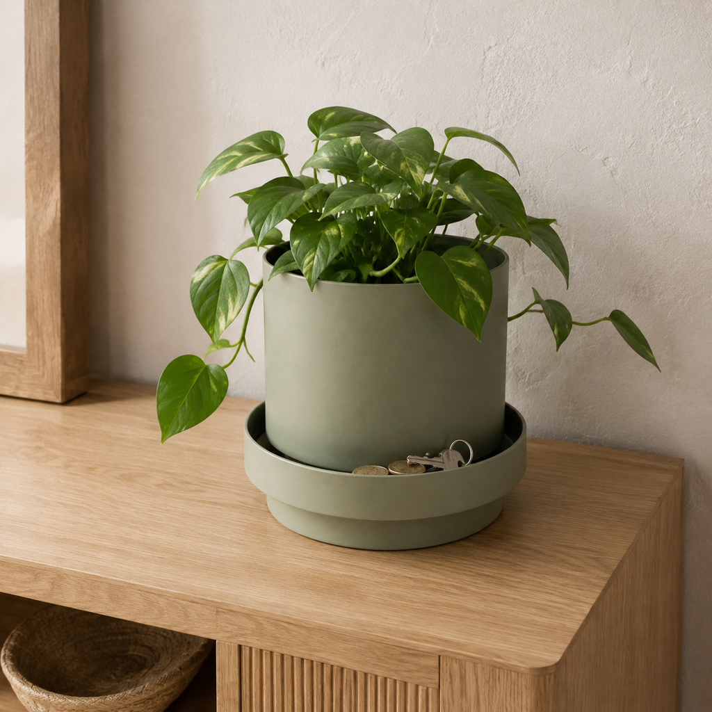 Cache-pot décoratif à anneau de rangement intégré