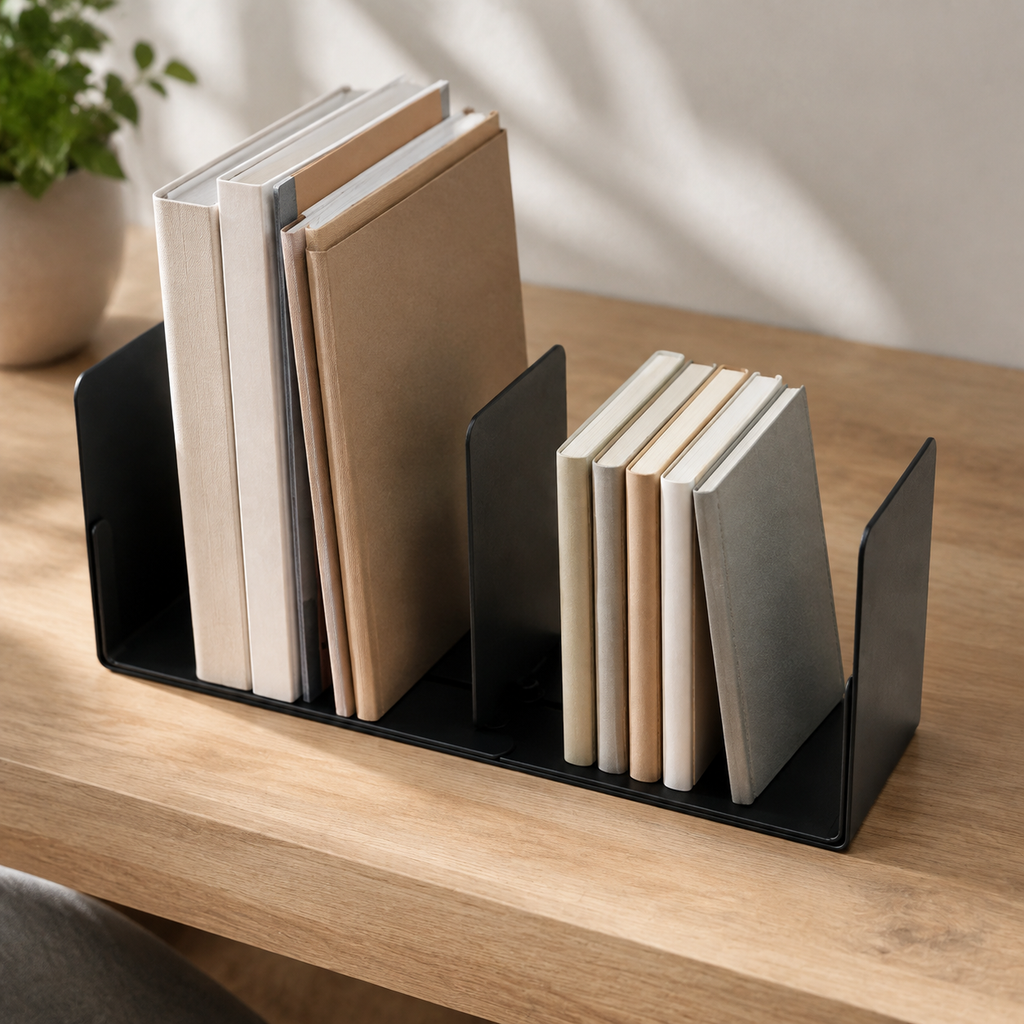 Range-livres ajustable à séparateur coulissant
