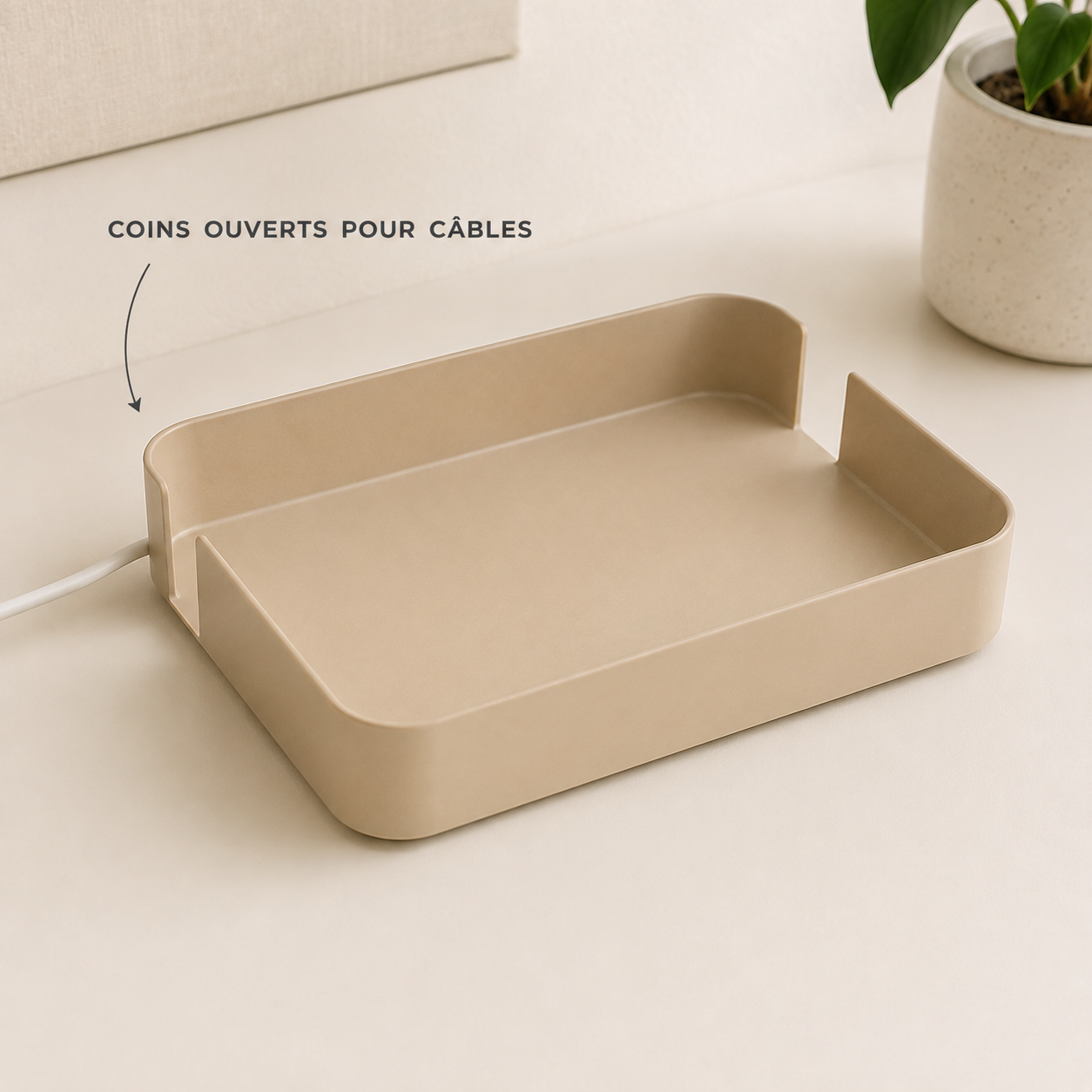 Plateau de rangement empilable à coins ouverts
