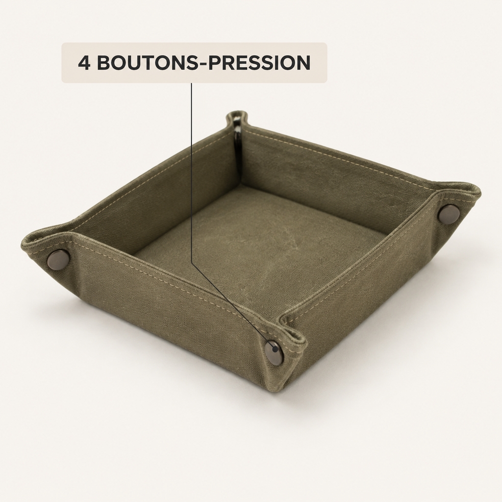 Vide-poches de bureau pliable en toile cirée