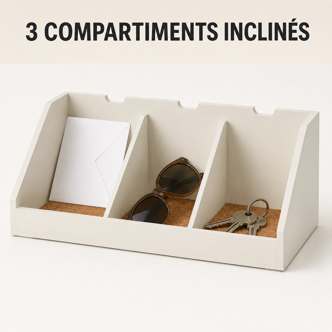 Organisateur d’entrée à compartiments inclinés