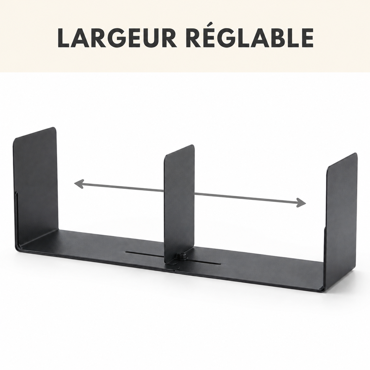 Range-livres ajustable à séparateur coulissant