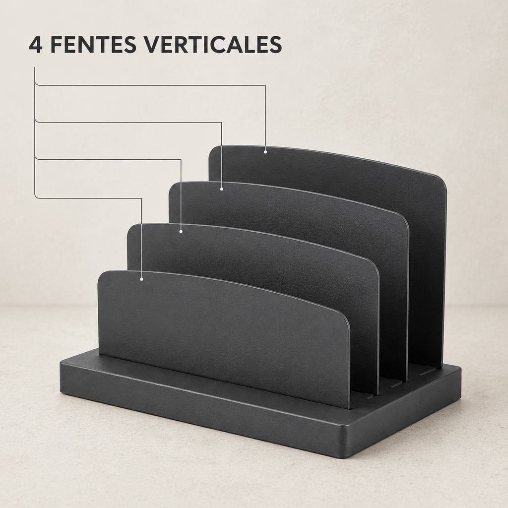 Porte-courrier vertical à base lestée - 4 fentes