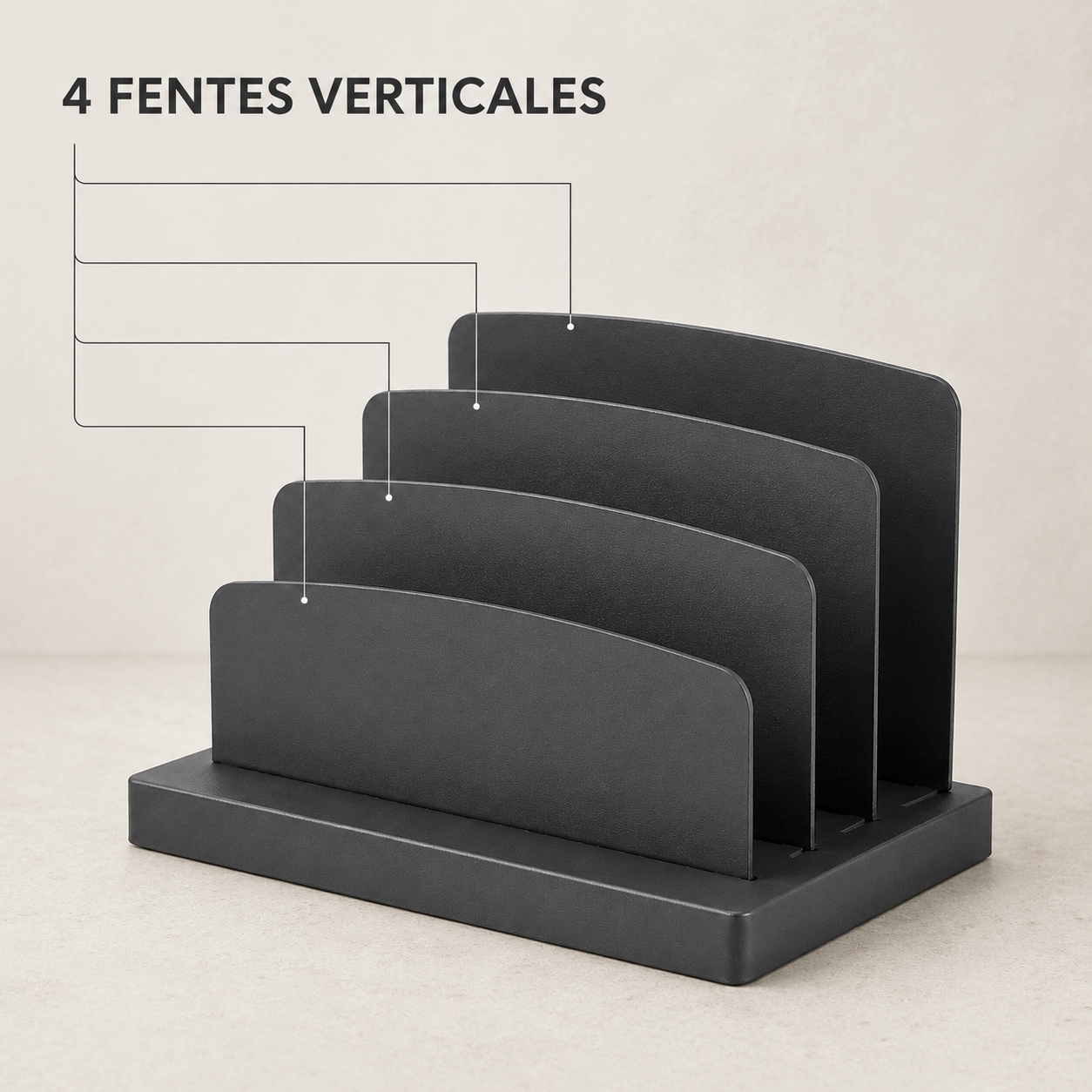 Porte-courrier vertical à base lestée - 4 fentes