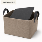 Panier de rangement pliable en textile structuré - poignées contrastées