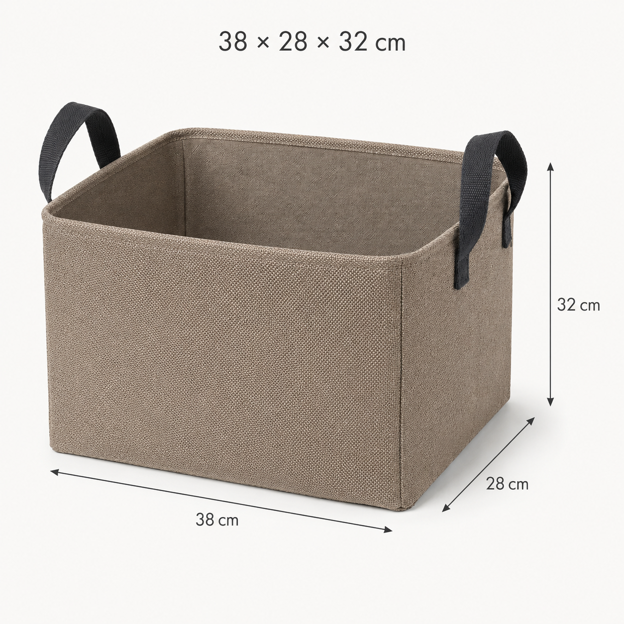 Panier de rangement pliable en textile structuré - poignées contrastées