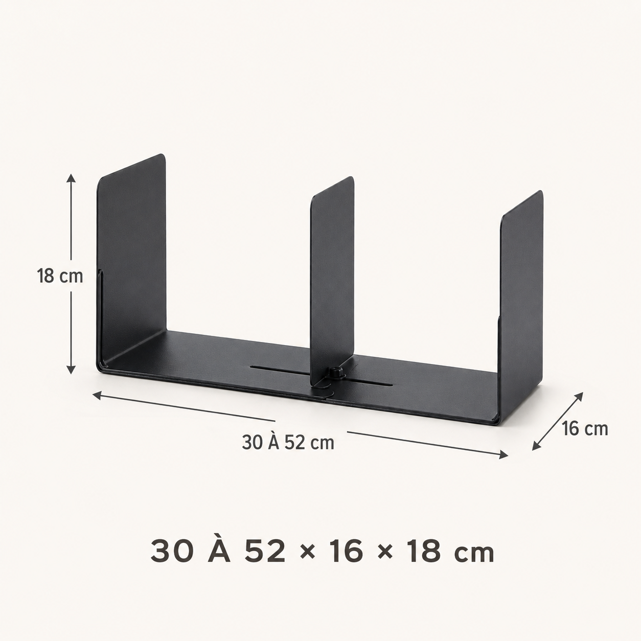 Range-livres ajustable à séparateur coulissant