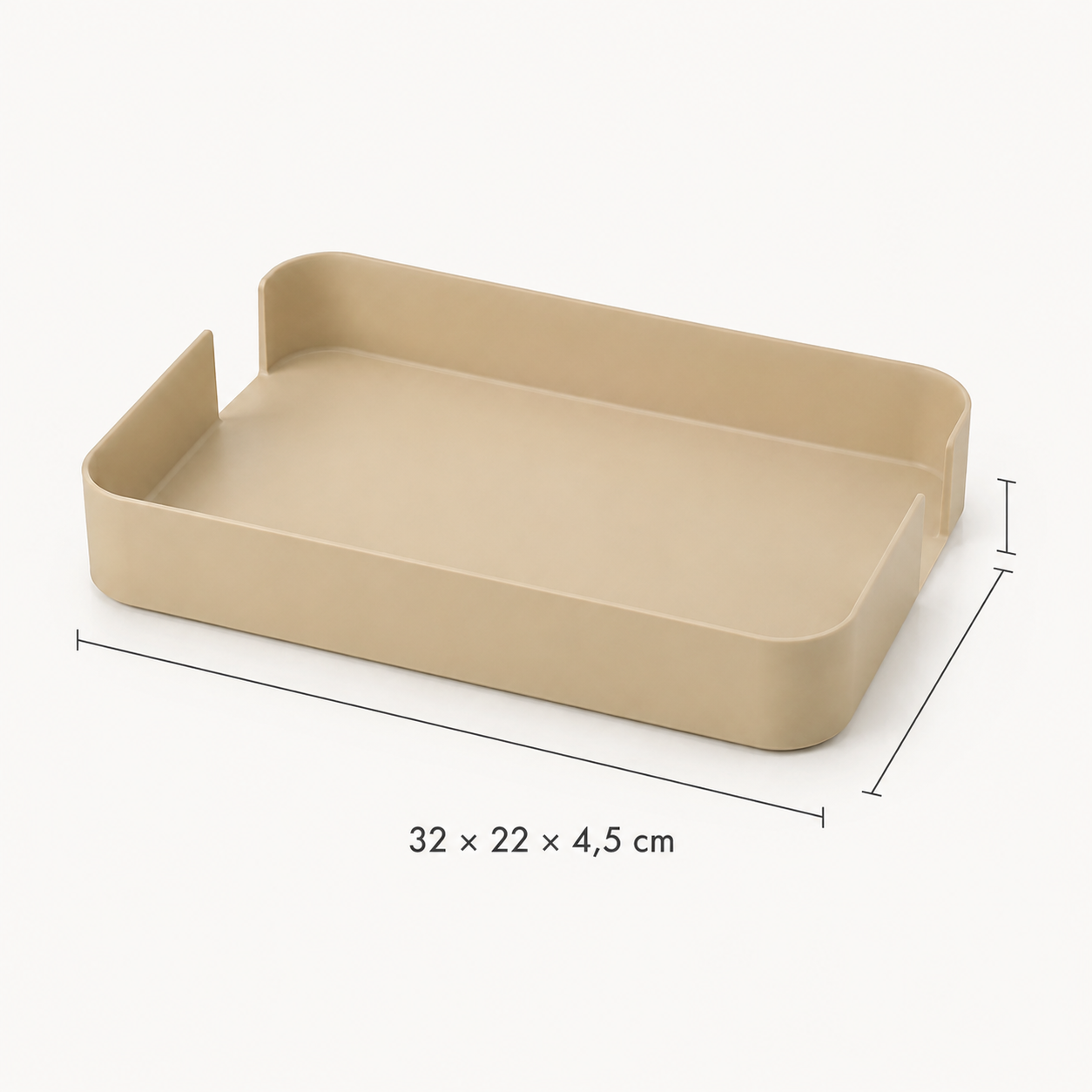 Plateau de rangement empilable à coins ouverts