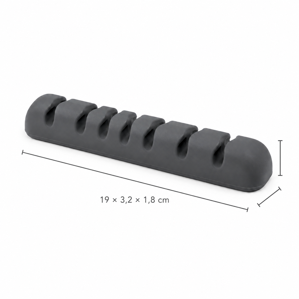 Organisateur de câbles de bureau en silicone - 7 passages