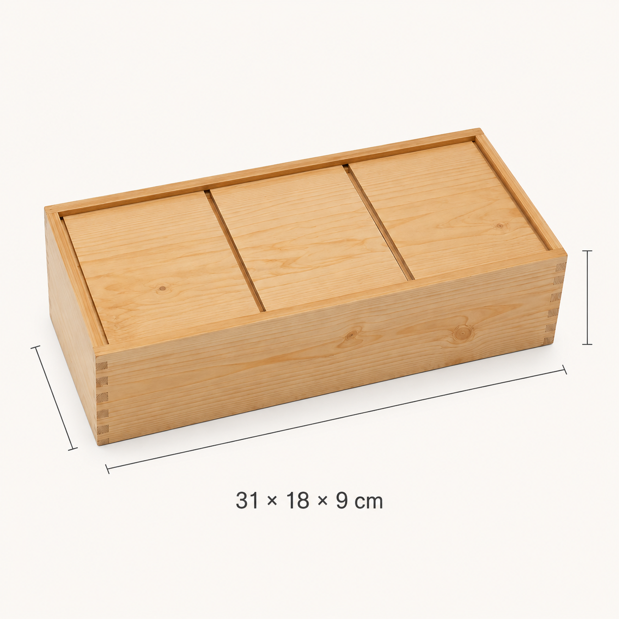 Boîte de rangement à couvercle coulissant - 3 compartiments